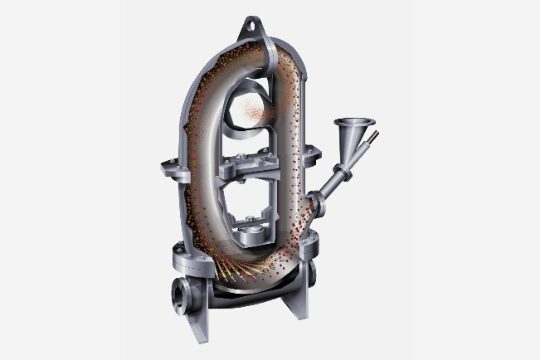 A drawing of an industrial machine with a pipe.